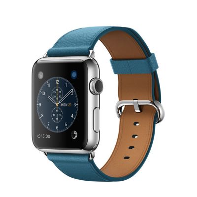 Apple Watch Stainless Steel Case with Marine Blue Classic Buckle (42mm)