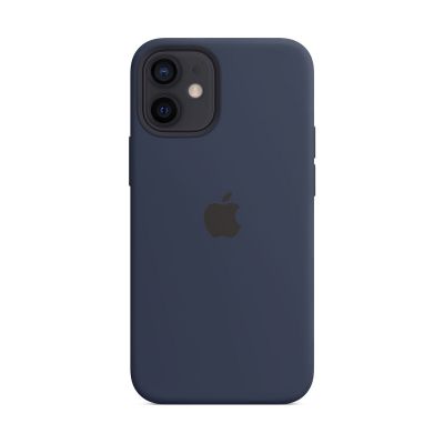 Husa de protectie Apple cu MagSafe pentru iPhone 12 Mini. Silicon, Deep Navy