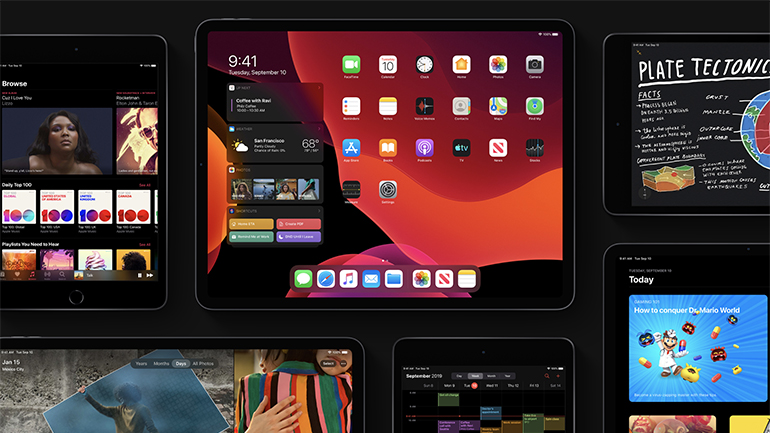 mai multe home screen-uri de iPad-uri