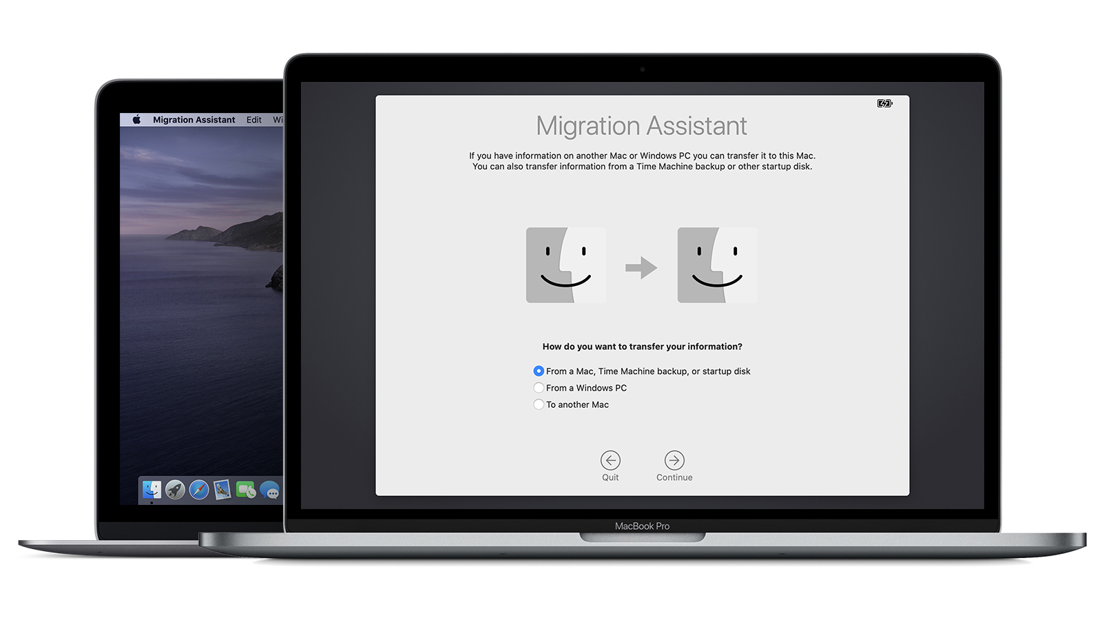 migration assistant pe ecran macbook