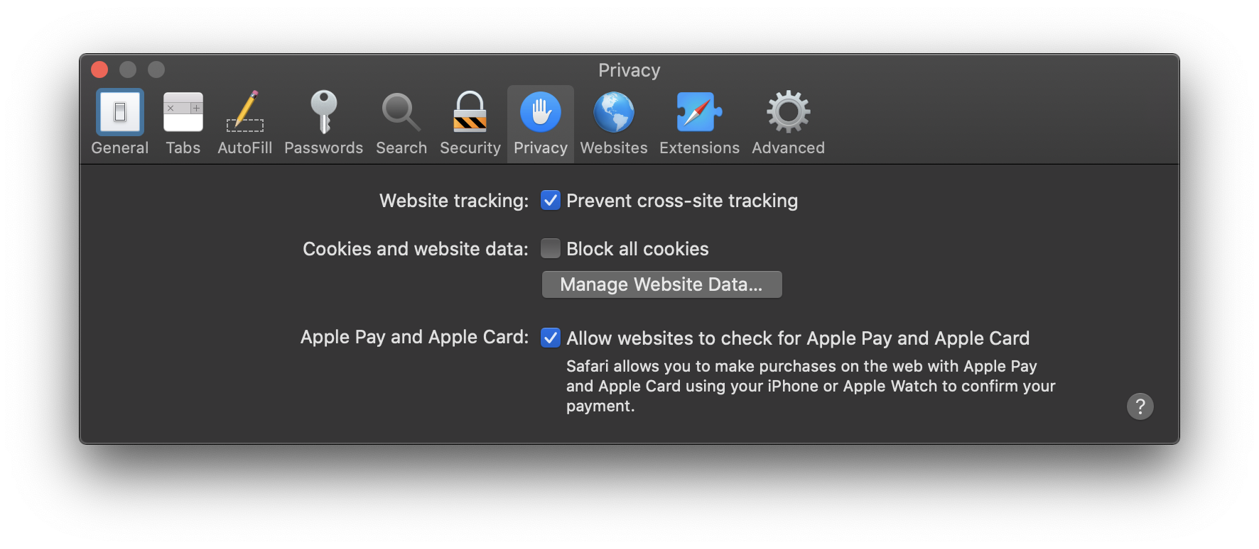 configurarea safari mac