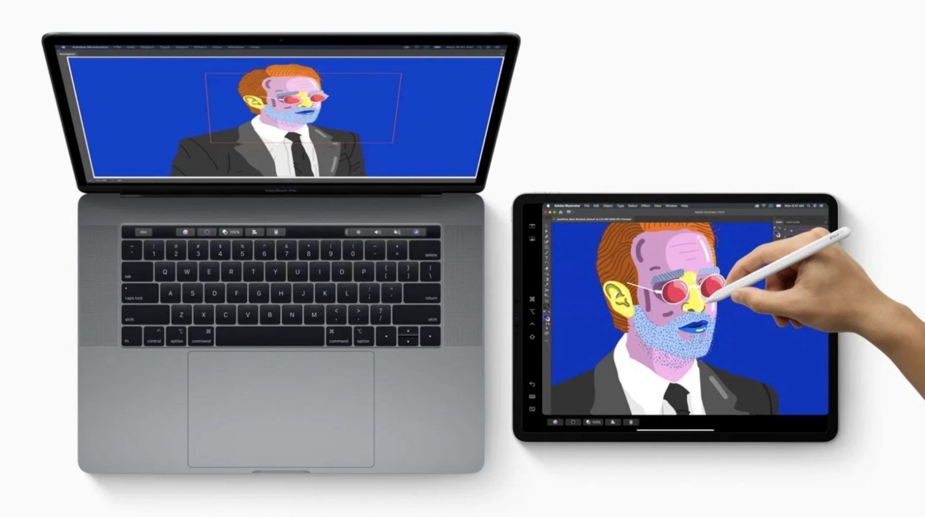 schita unui desen folosing Apple Pencil folosind Sidecar