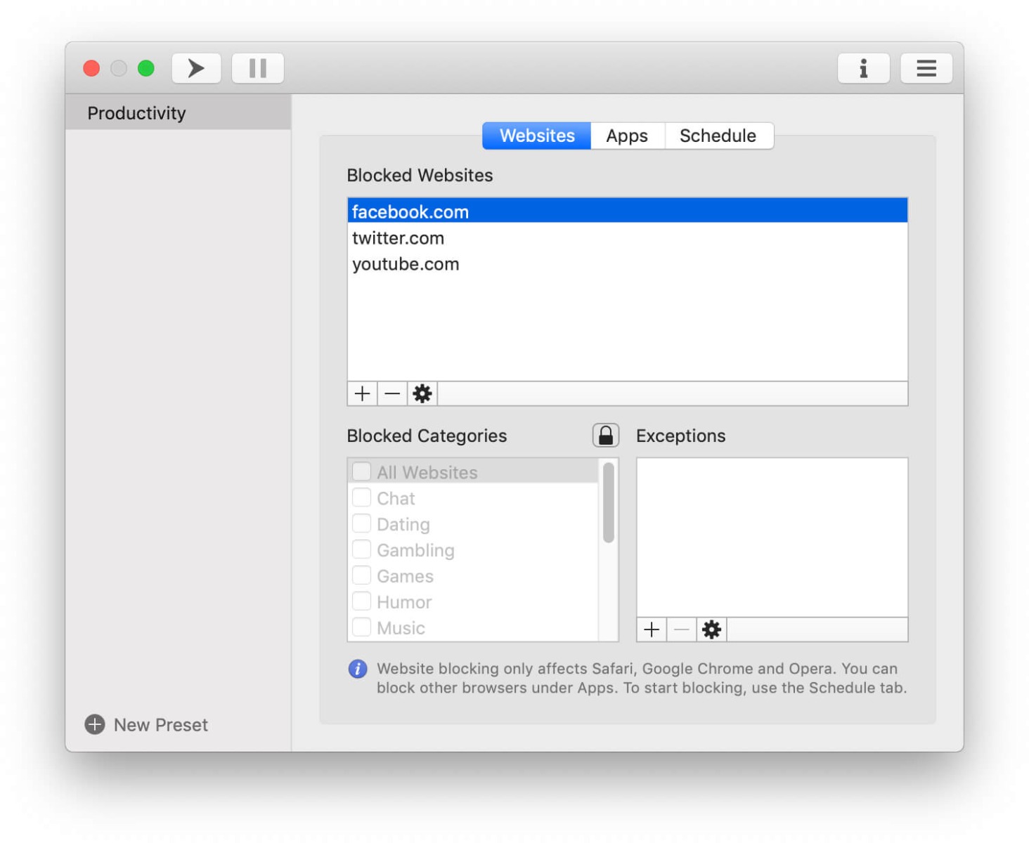 blocarea site-urilor pe mac