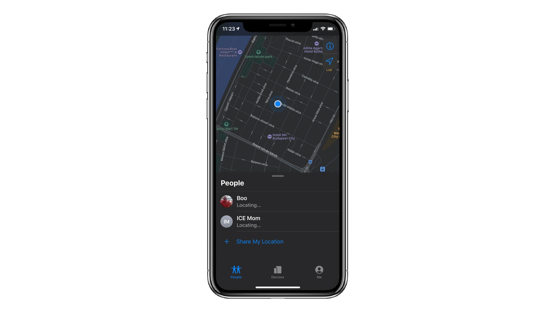 Share location pe hartă