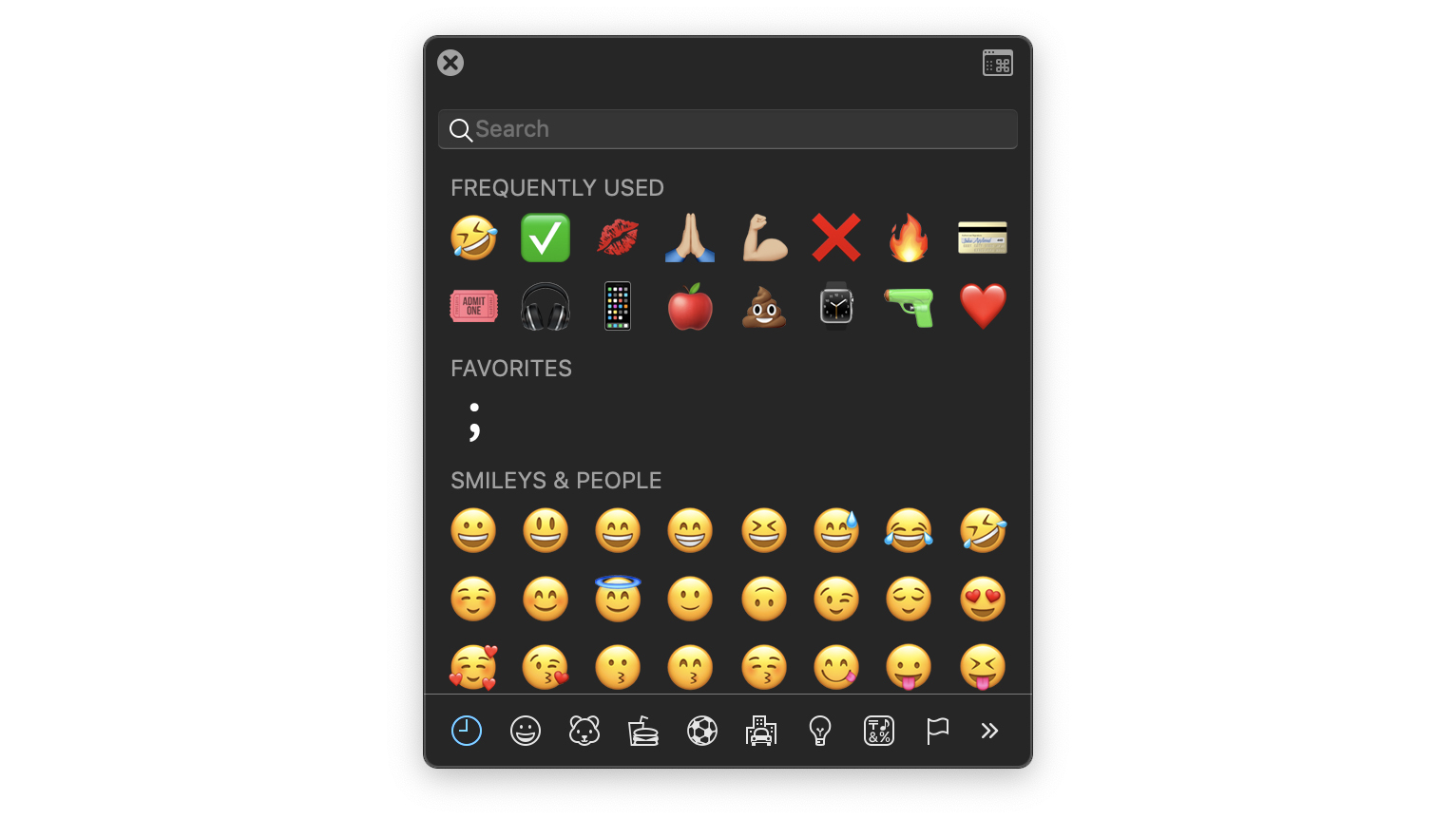 emoji panel