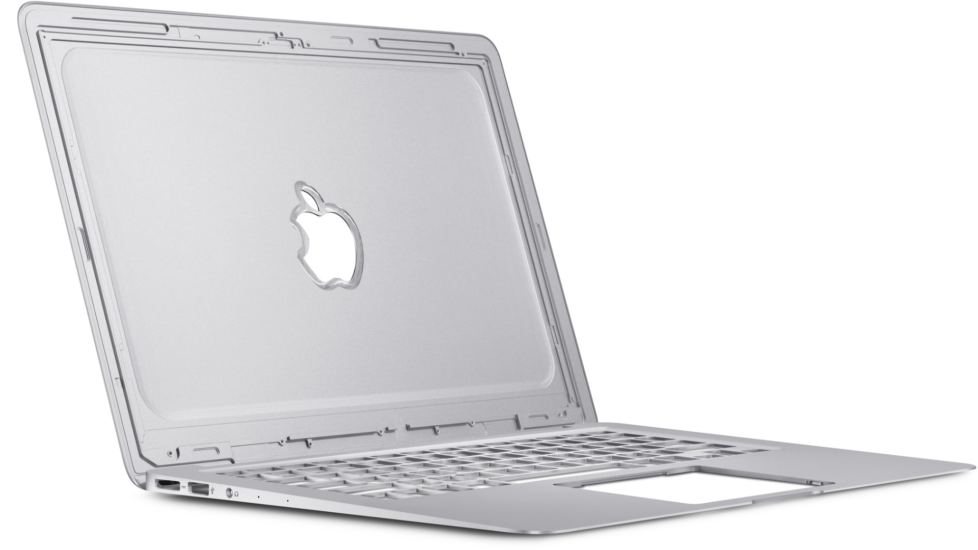 carcasa din aluminiu macbook pe fundal alb