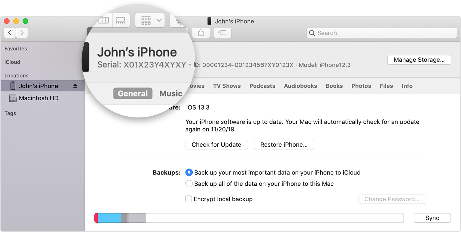 detaliile iphone-ului pe mac