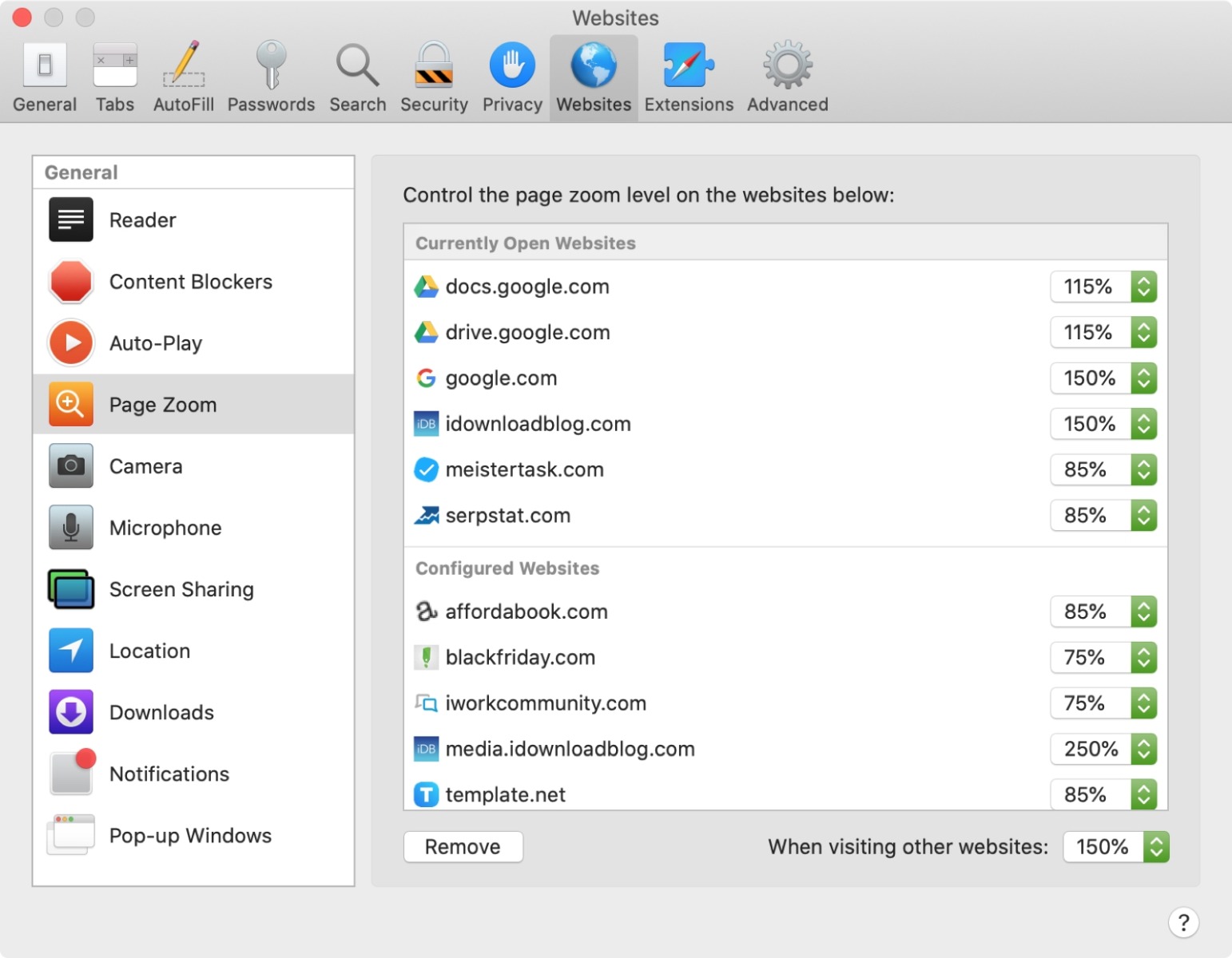 tab websites in safari