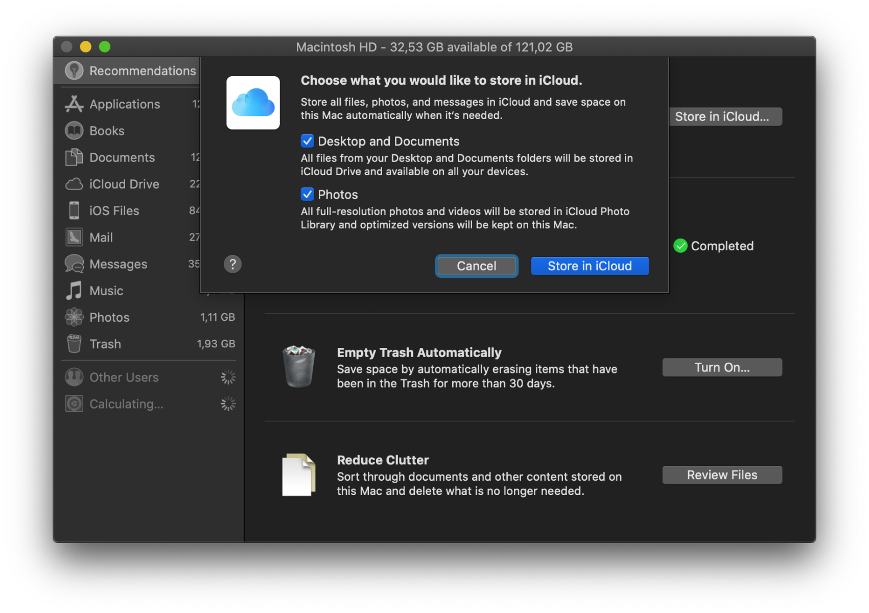 selectarea desktop-ului si a folderului documents 