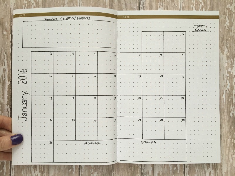 calndar în BuJo