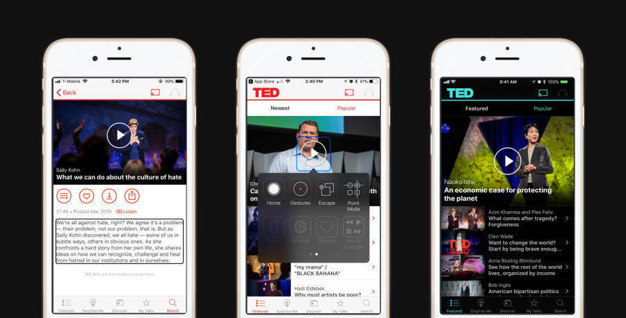 trei iphone-uri albe pe fundal negru