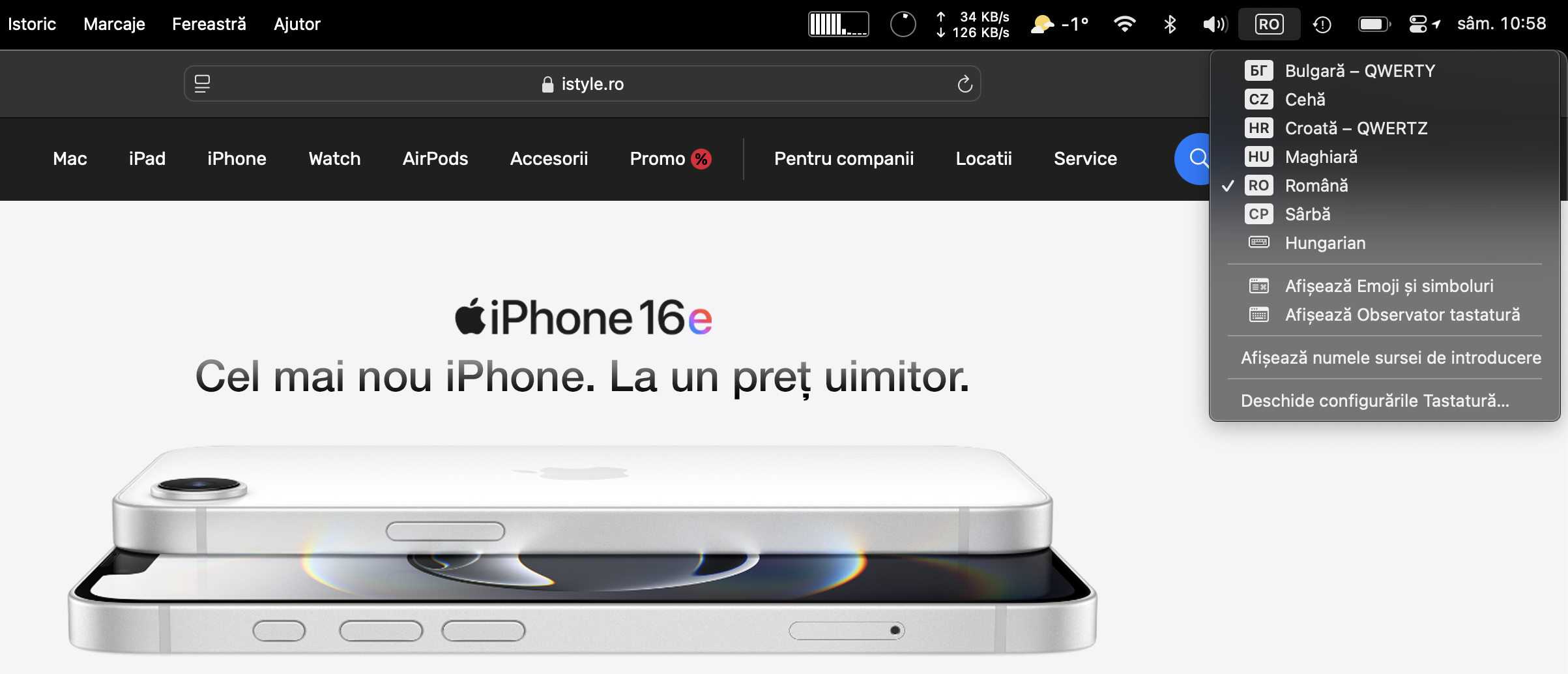 Caractere speciale pe Mac