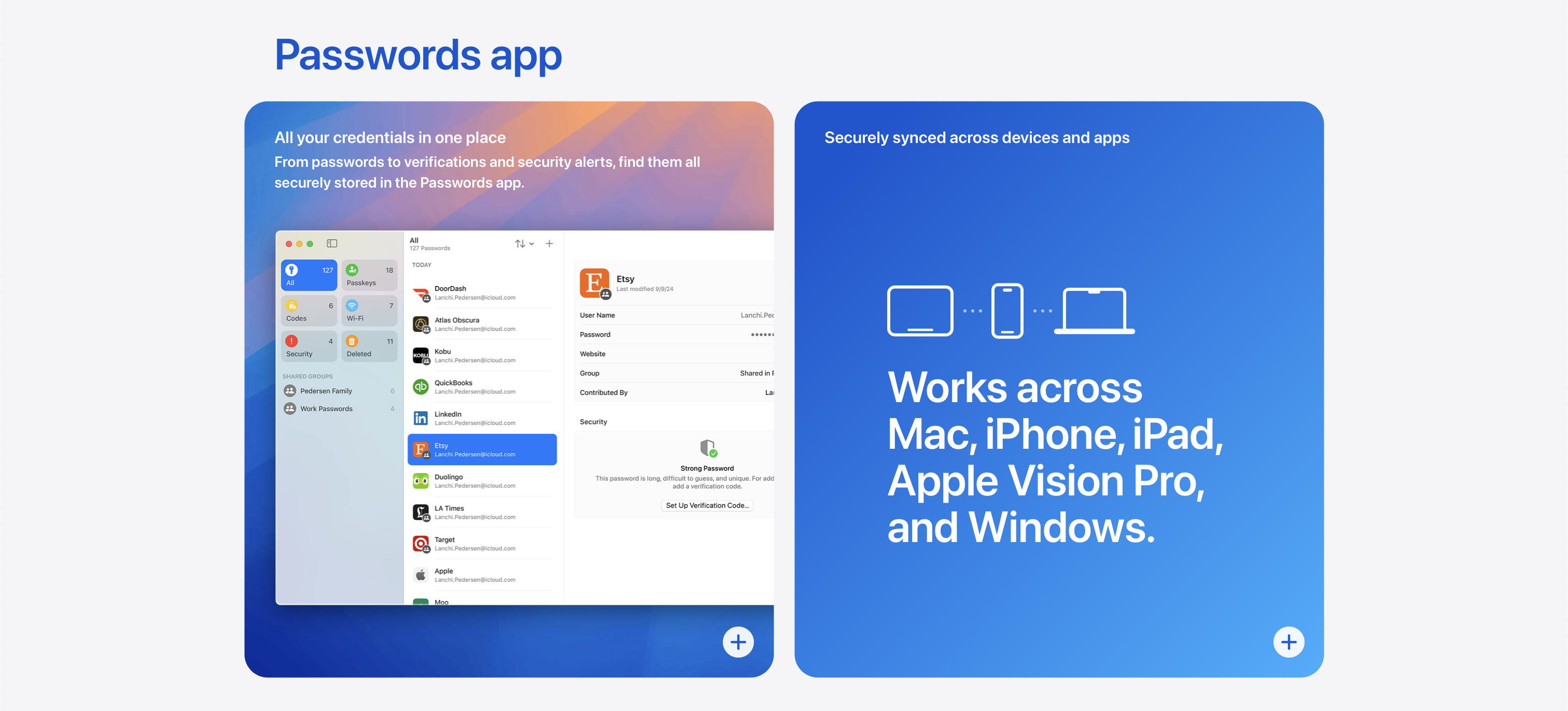 Aplicația Passwords pe Mac